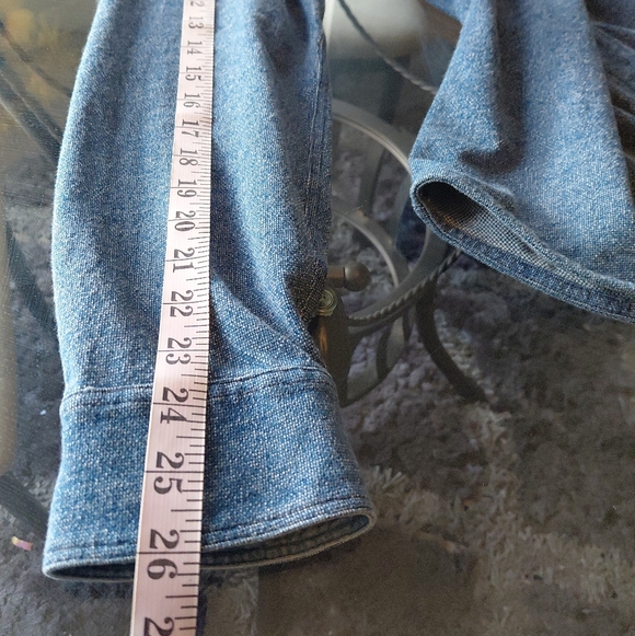 Faherty 100%Cotton Men's Blue Long Sleeve Indigo Dyed Button DownSweater Shirt L - Picture 9 of 12